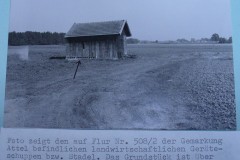 Alter Feldstadel im August 1987 vor dem Abriss